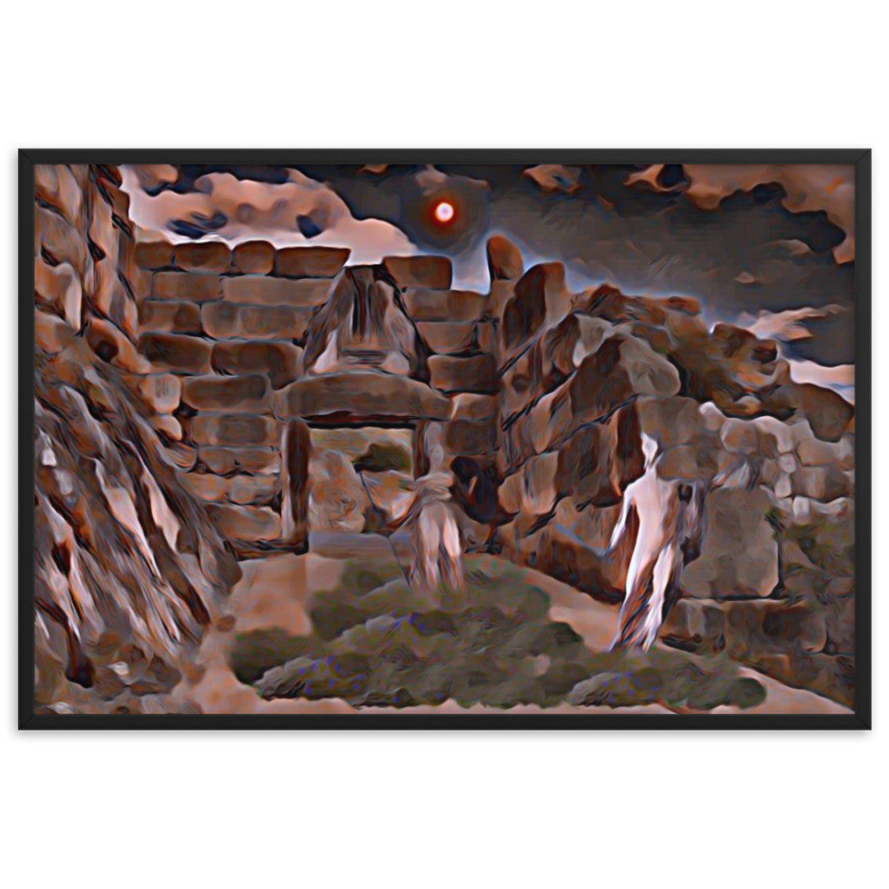 PERSEUS ON THE ROAD TO LION GATE Superior Framed Poster