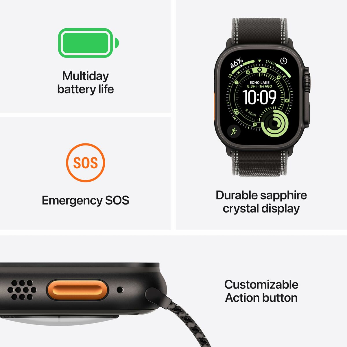 Smartwatch Apple MF0V4QF/A Black 49 mm