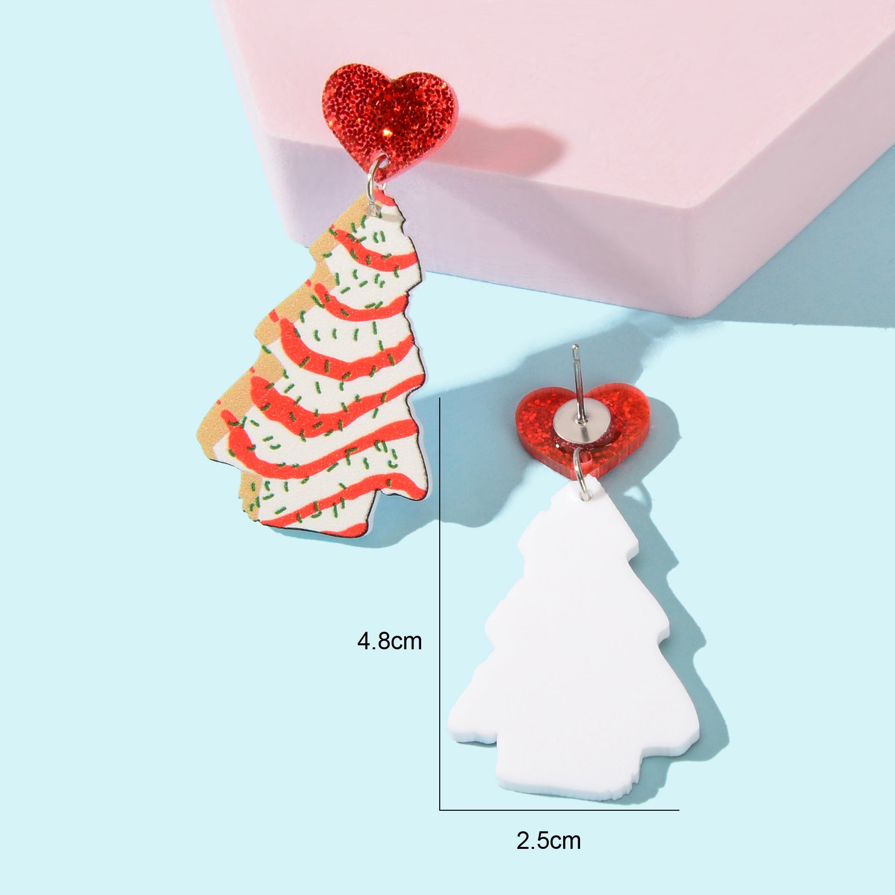 Festive Christmas Tree Pendant Dangle Earrings Dainty Seasonal Gifts for Girls
