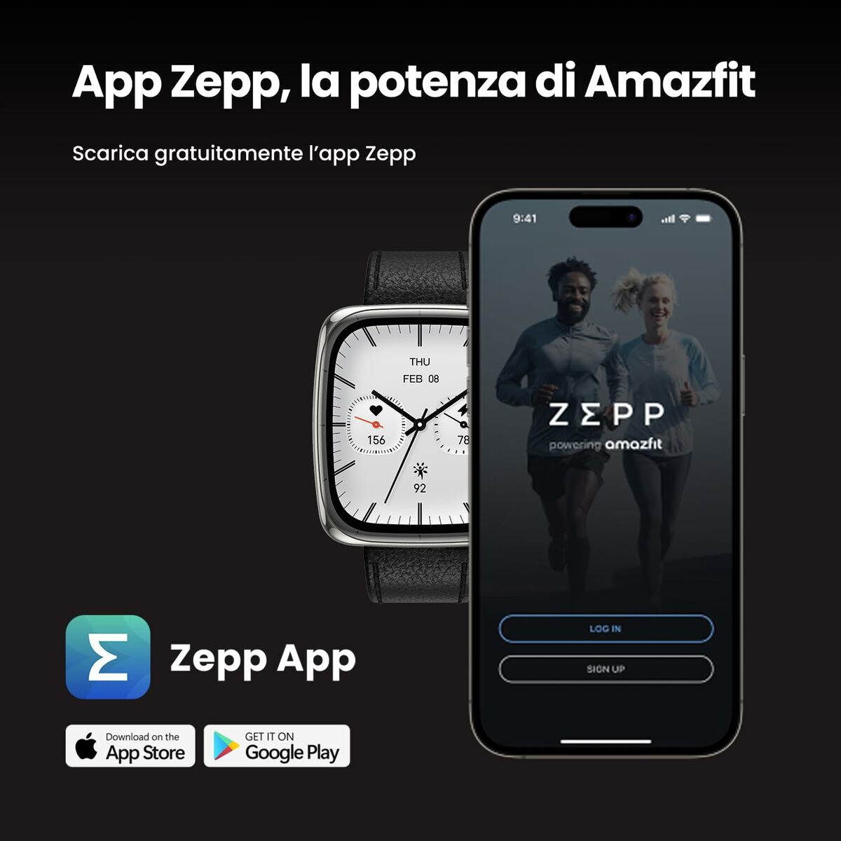Smartwatch Amazfit ACTIVE 2 SQUARE Black Steel 1,75"