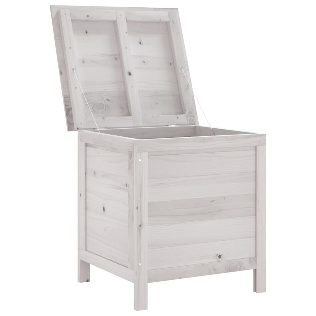 NNEVL Garden Storage Box White 50x49x56.5 cm Solid Wood Fir
