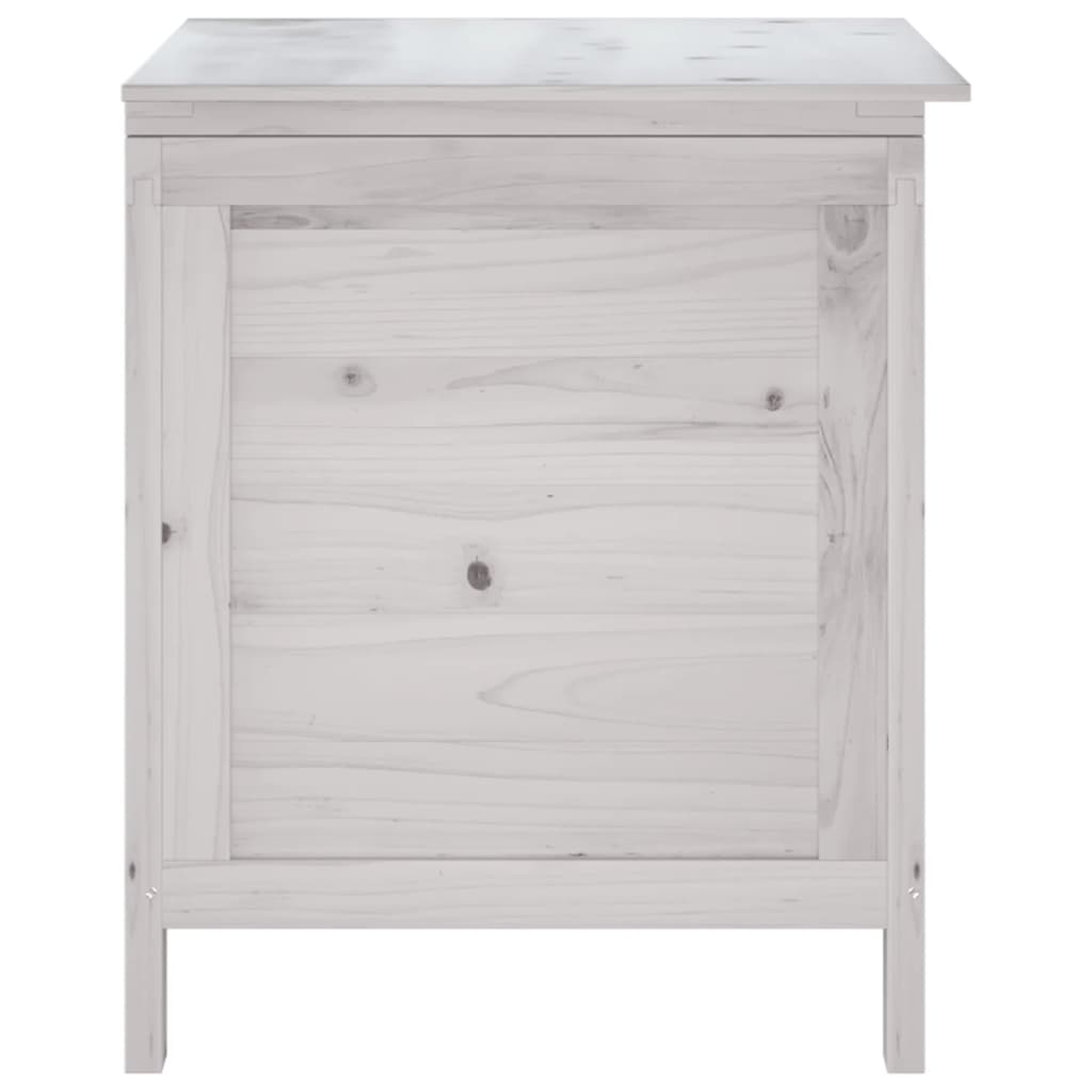 NNEVL Garden Storage Box White 50x49x56.5 cm Solid Wood Fir
