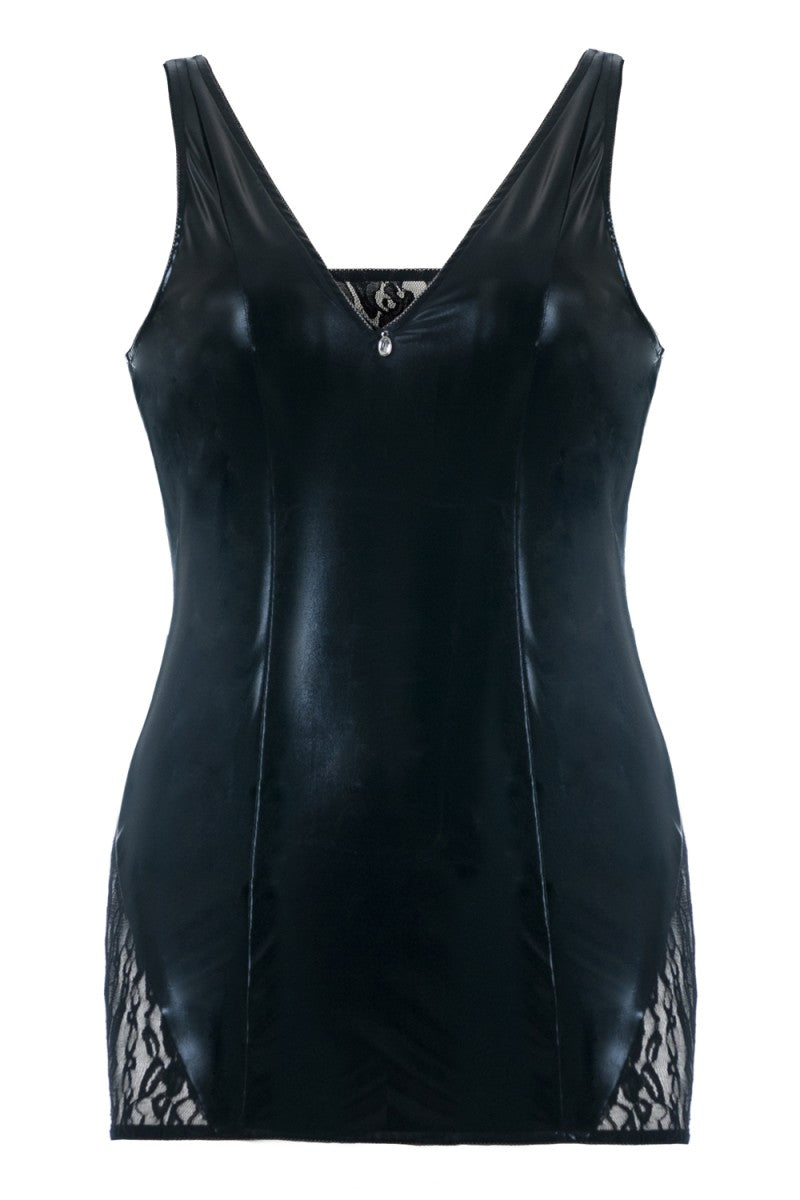schwarzes Wetlook Chemise SB/1002 54/56 Sexy Base Kollektion by Andalea