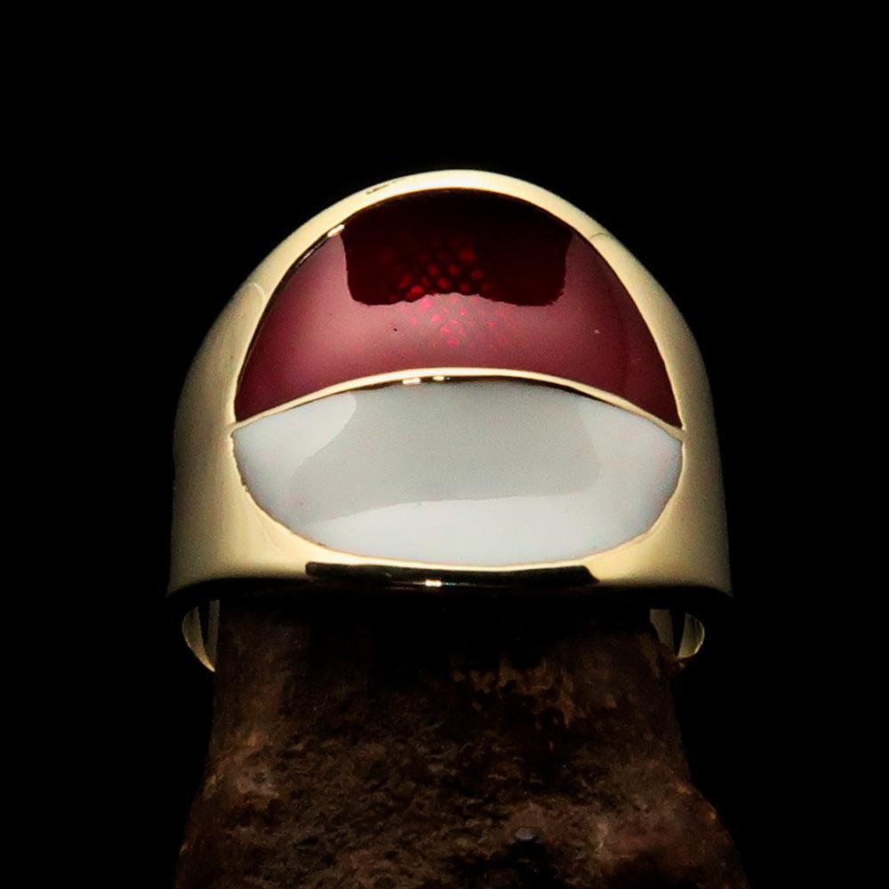 Perfectly crafted Men's National Flag Ring Indonesia - solid Brass