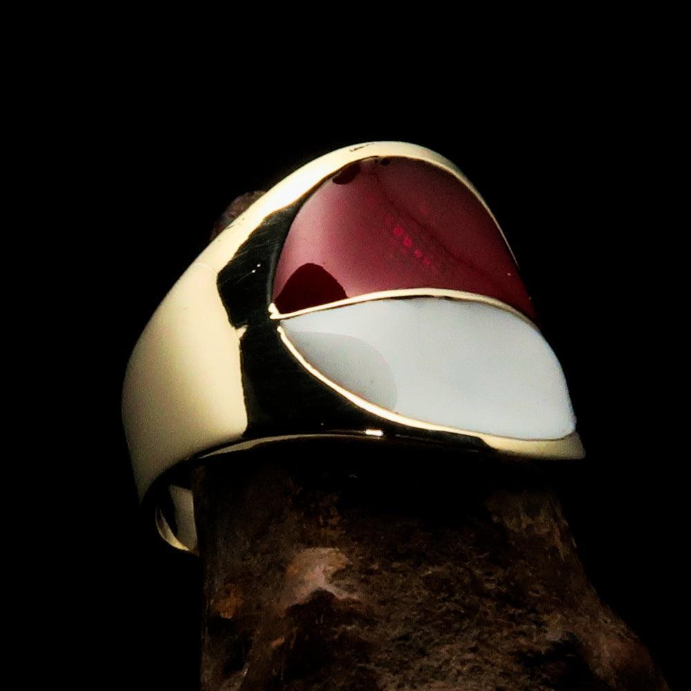 Perfectly crafted Men's National Flag Ring Indonesia - solid Brass