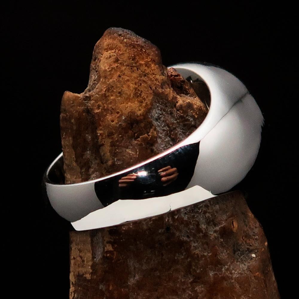 Excellent crafted Men's Biker Ring Black Hebrew Skull - Sterling Silver 925