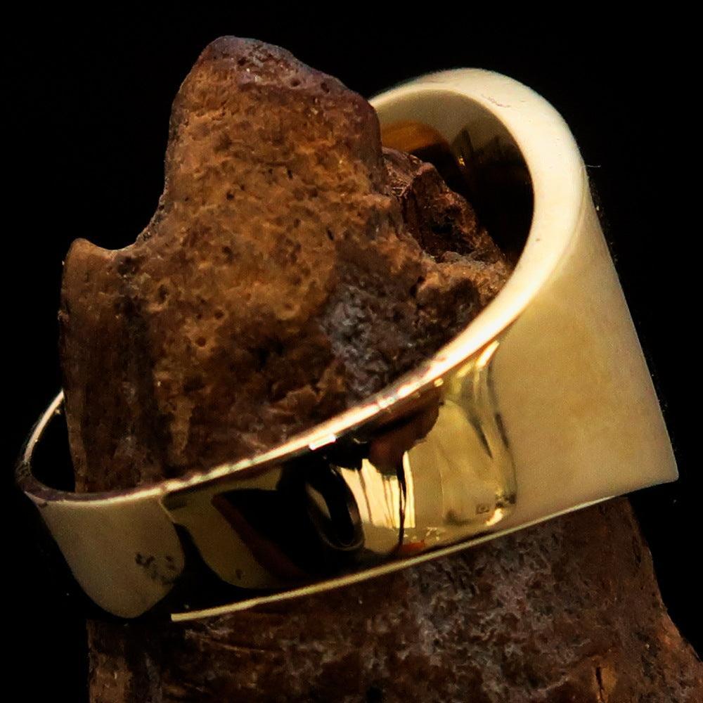 Excellent crafted Men's black National Flag Ring Corsica - solid Brass