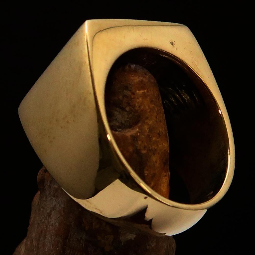 Nicely crafted Men's Knight Ring Maltese Green Cross - Solid Brass