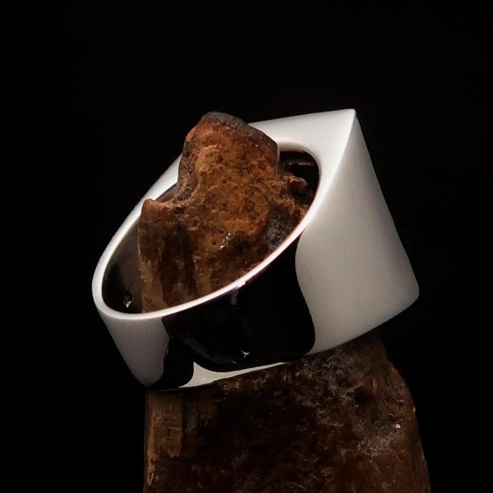 Nicely crafted Men's Ring Black Greek Warrior - Sterling Silver
