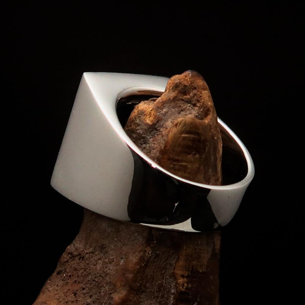 Nicely crafted Men's Ring Black Greek Warrior - Sterling Silver