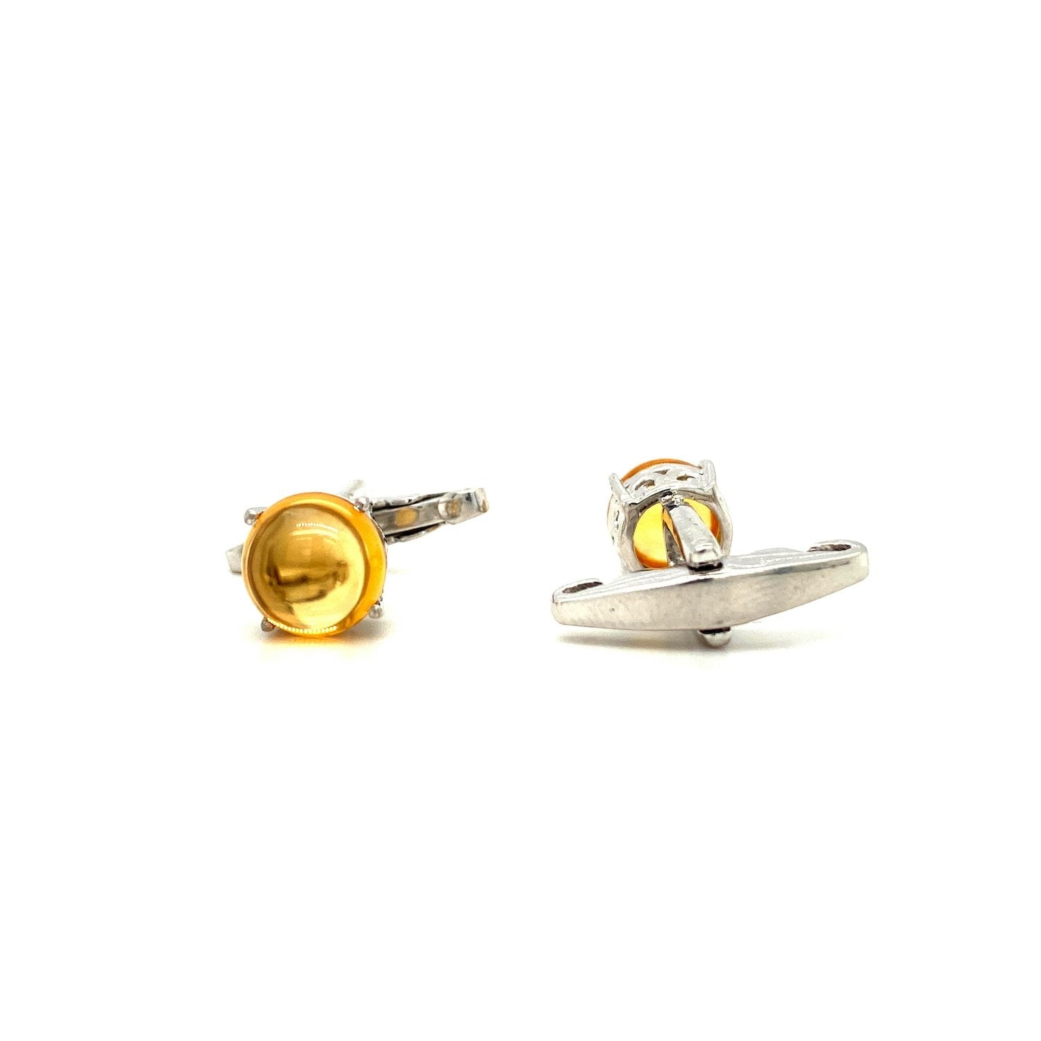 Citrine Cufflink in .925 Sterling Silver - KSCF 81759