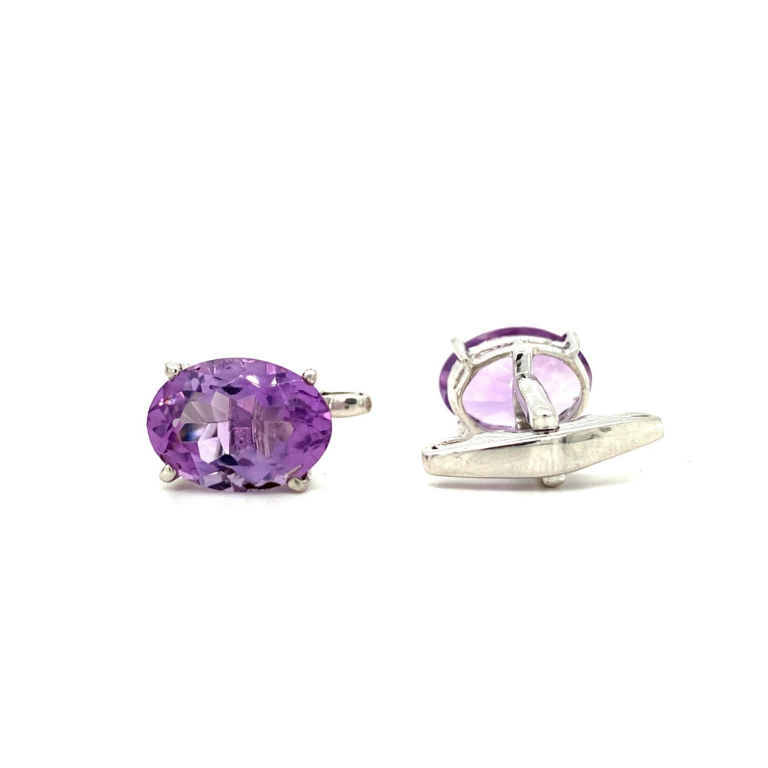 Amethyst Cufflink in .925 Sterling Silver - KSCF 82530