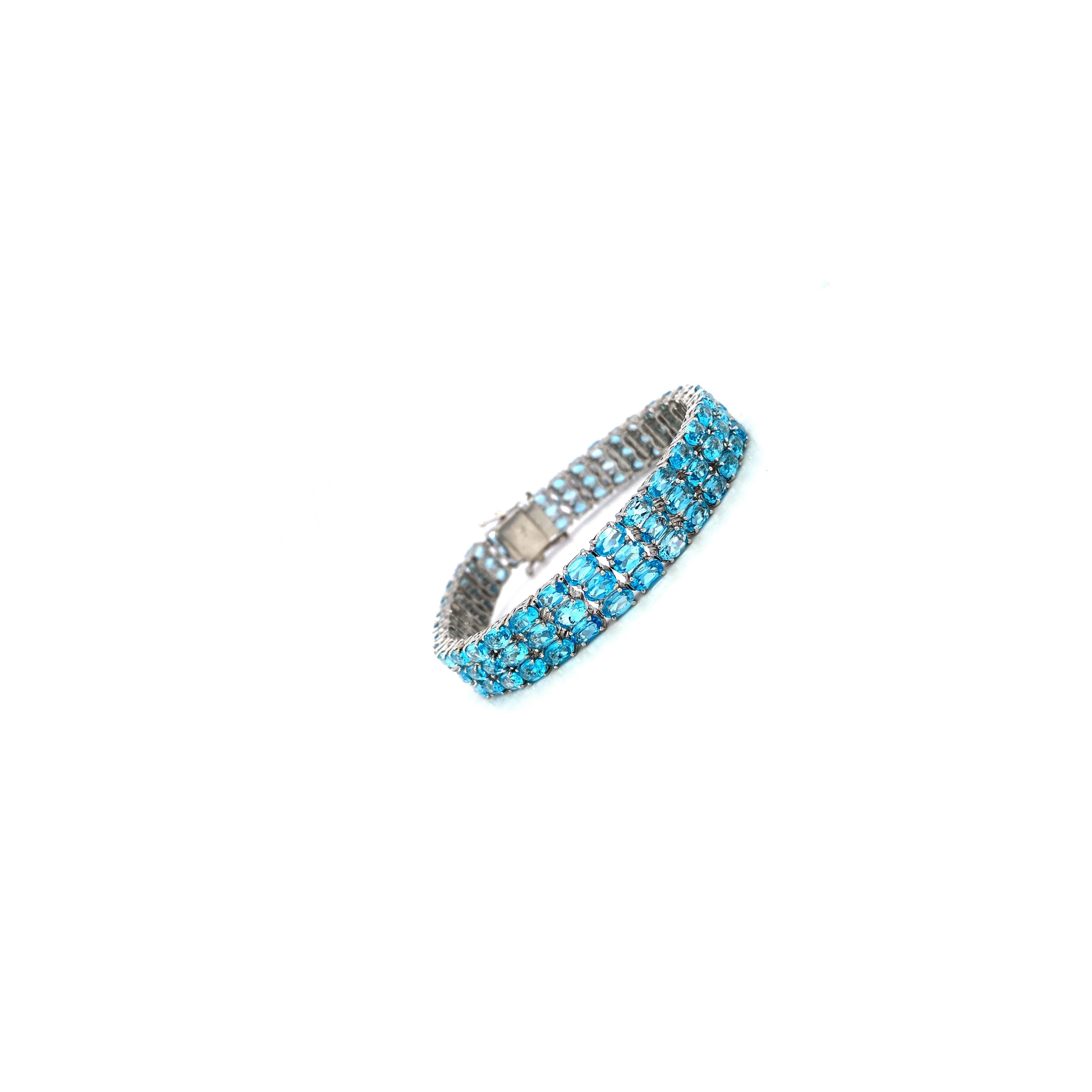 Blue Topaz Bracelet in .925 Sterling Silver - KSD 47185