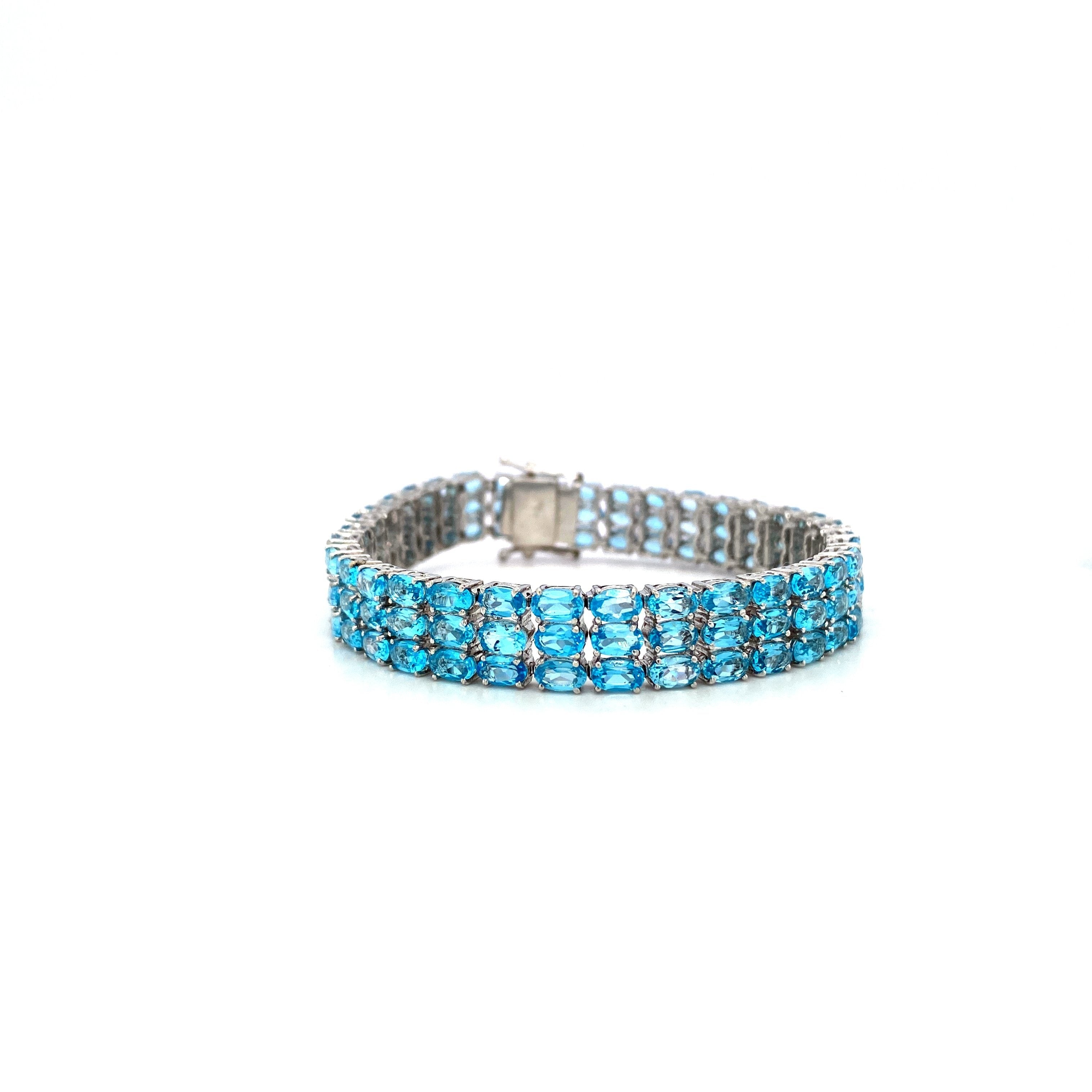 Blue Topaz Bracelet in .925 Sterling Silver - KSD 47185