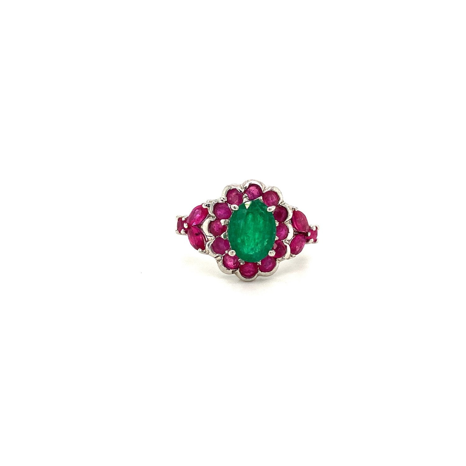 Multi Colour Stones Ring in .925 Sterling Silver - KSR 13481