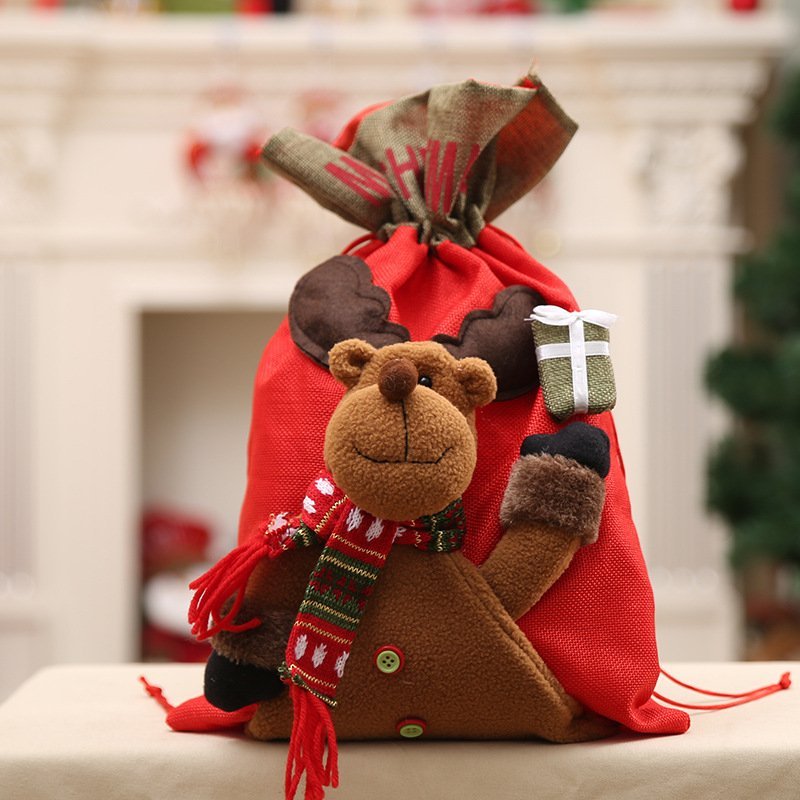 NNEDSZ New Christmas Large Jumbo Felt Santa Sack Children Xmas Gifts Candy Stocking Bag, Reindeer (56x35cm)