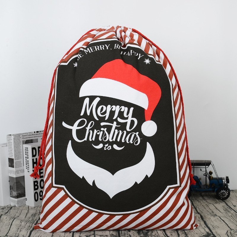 NNEDSZ Large Christmas XMAS Hessian Santa Sack Stocking Bag Reindeer Children Gifts Bag, Red - Smile Santa