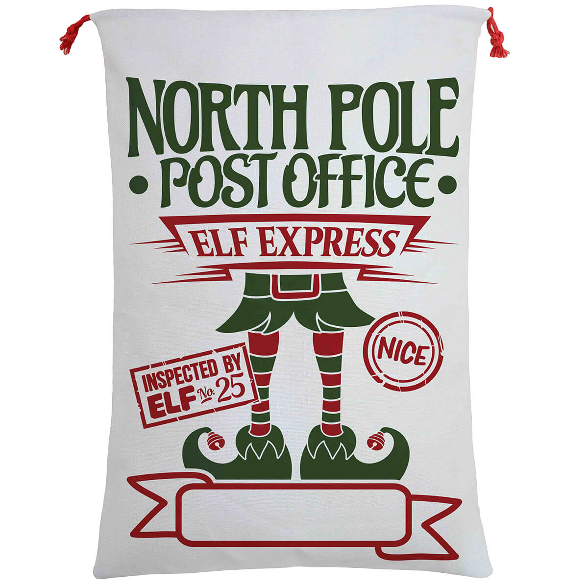 NNEDSZ Large Christmas XMAS Hessian Santa Sack Stocking Bag Reindeer Children Gifts Bag, Cream - Elf Express