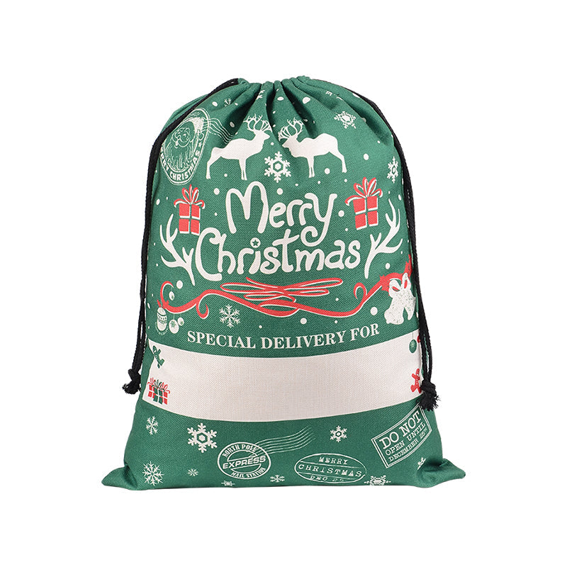 NNEDSZ Large Christmas XMAS Hessian Santa Sack Stocking Bag Reindeer Children Gifts Bag, Green - Reindeer Gift