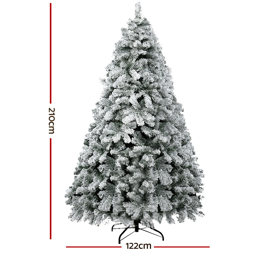 NNEDSZ Jingle Jollys Christmas Tree 2.1M Xmas Trees Decorations Snowy 859 Tips