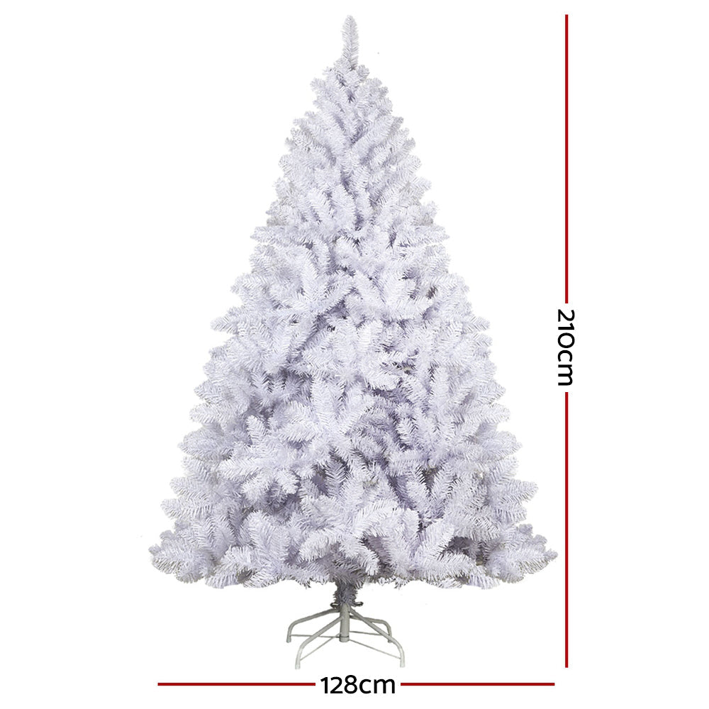 NNEDSZ Jingle Jollys Christmas Tree 2.1M Xmas Trees Decorations White 1000 Tips
