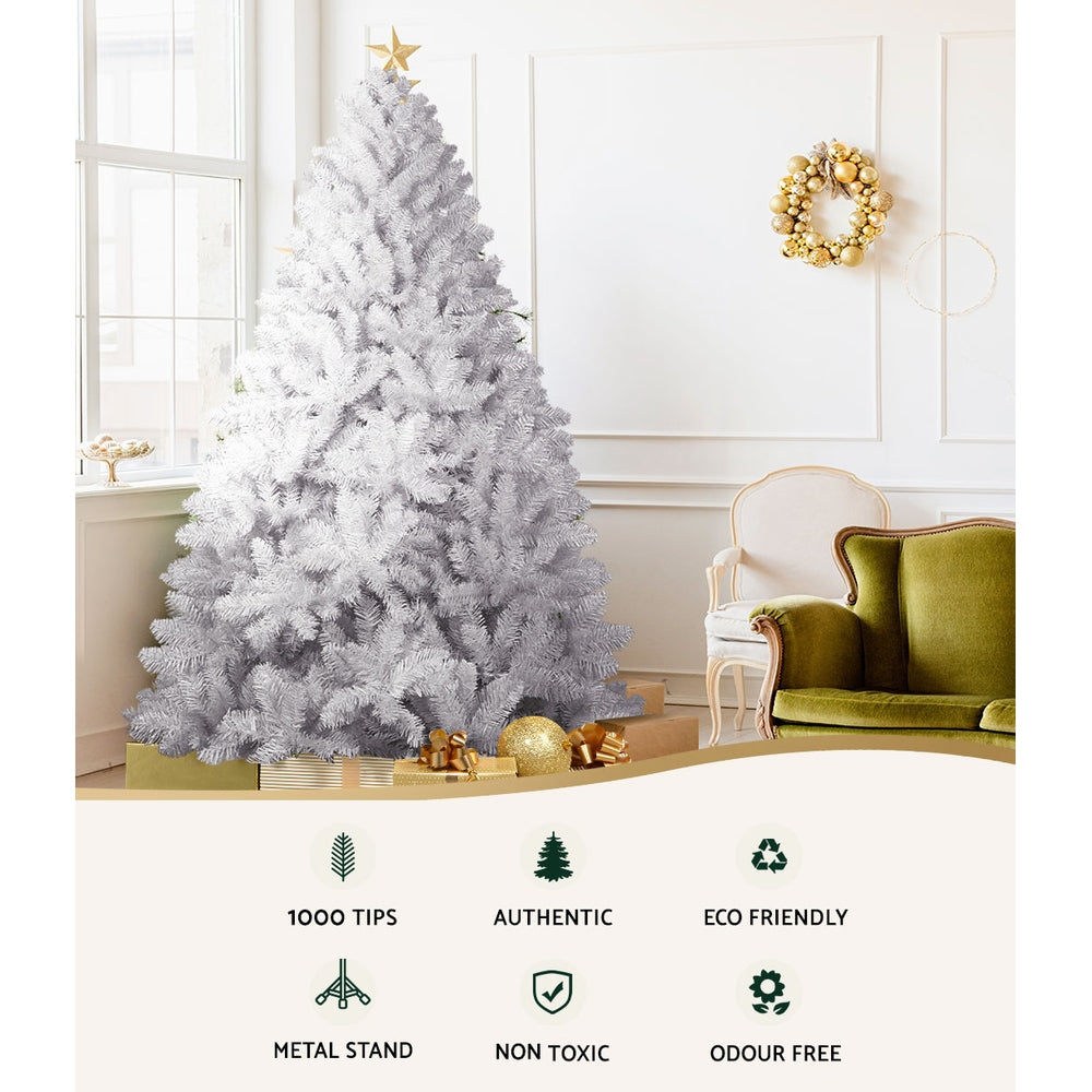 NNEDSZ Jingle Jollys Christmas Tree 2.1M Xmas Trees Decorations White 1000 Tips