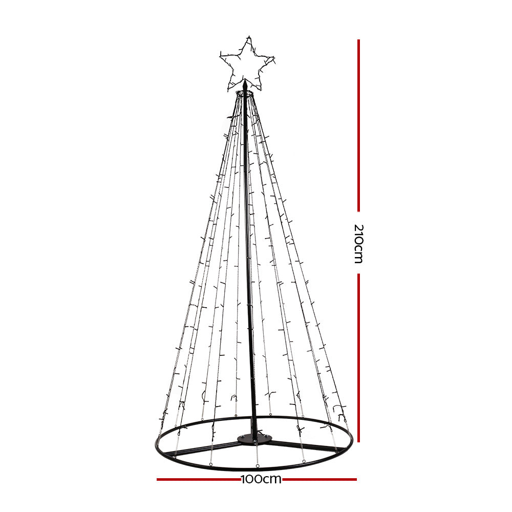 NNEDSZ Jingle Jollys Christmas Tree 2.1M 264 LED Xmas Trees Solar Power Warm White