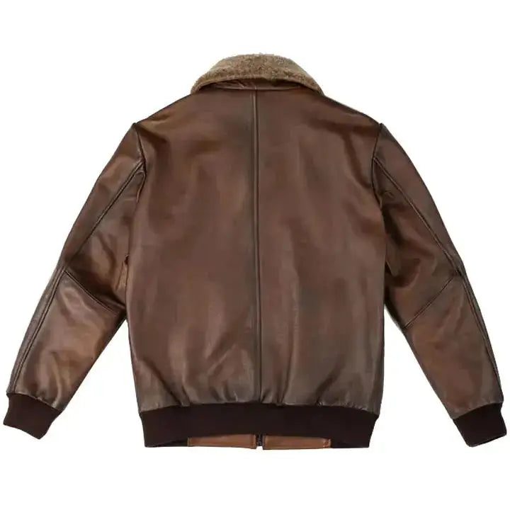 Brown Leather Flight Jacket