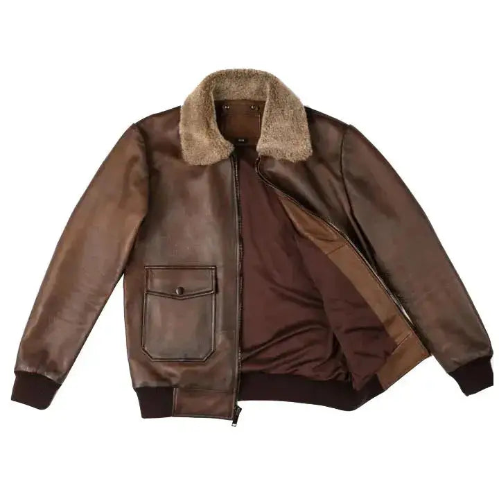 Brown Leather Flight Jacket