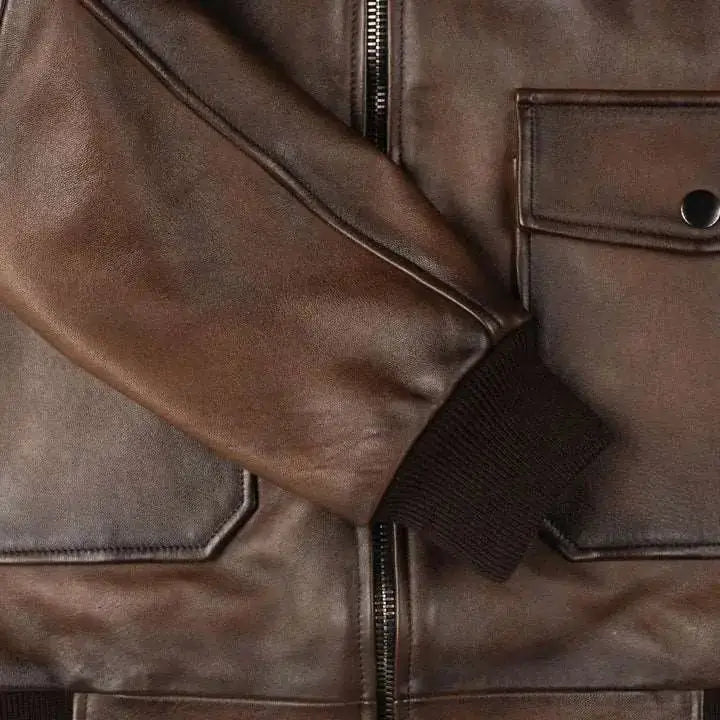 Brown Leather Flight Jacket