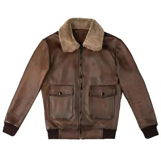 Brown Leather Flight Jacket