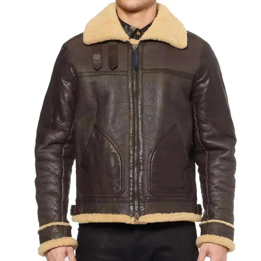 Mens Shearling Bomber Jacket