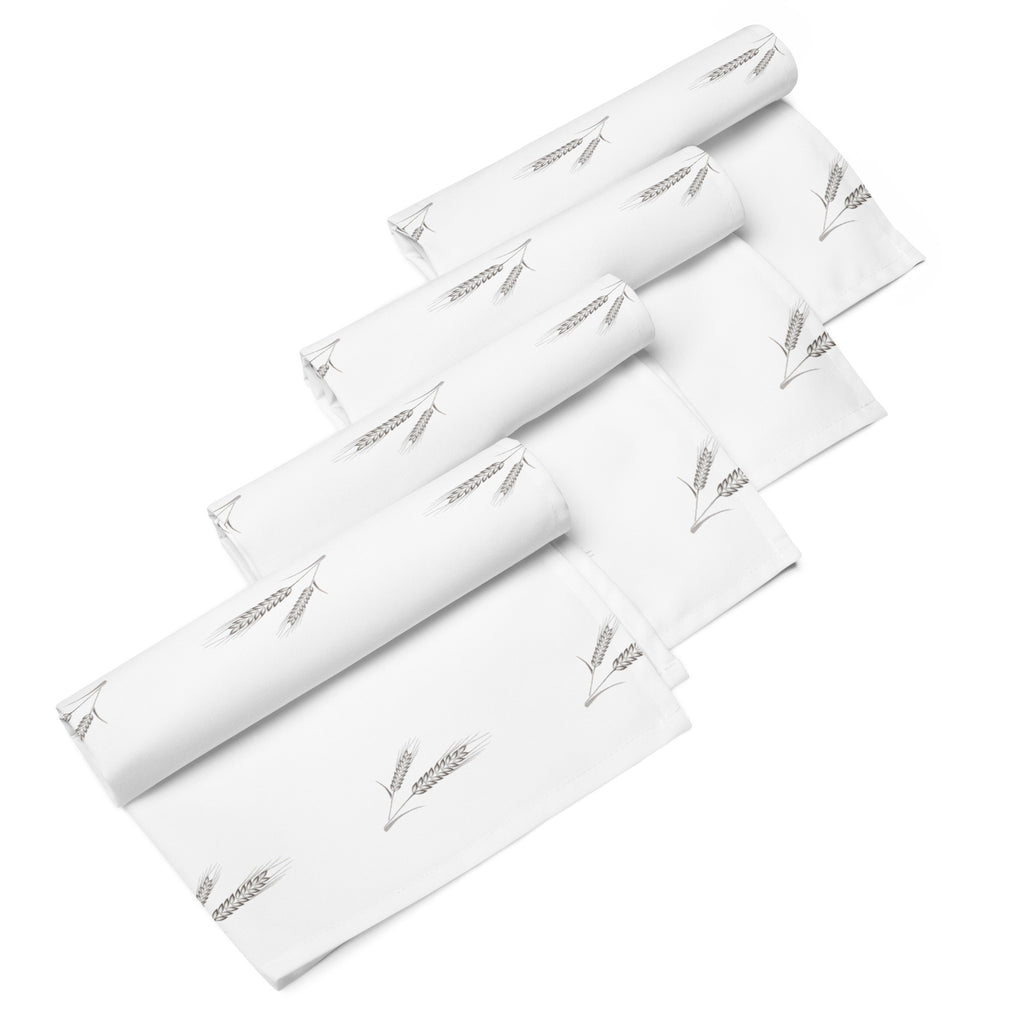 Grano Pattern Cloth Napkin Set - White