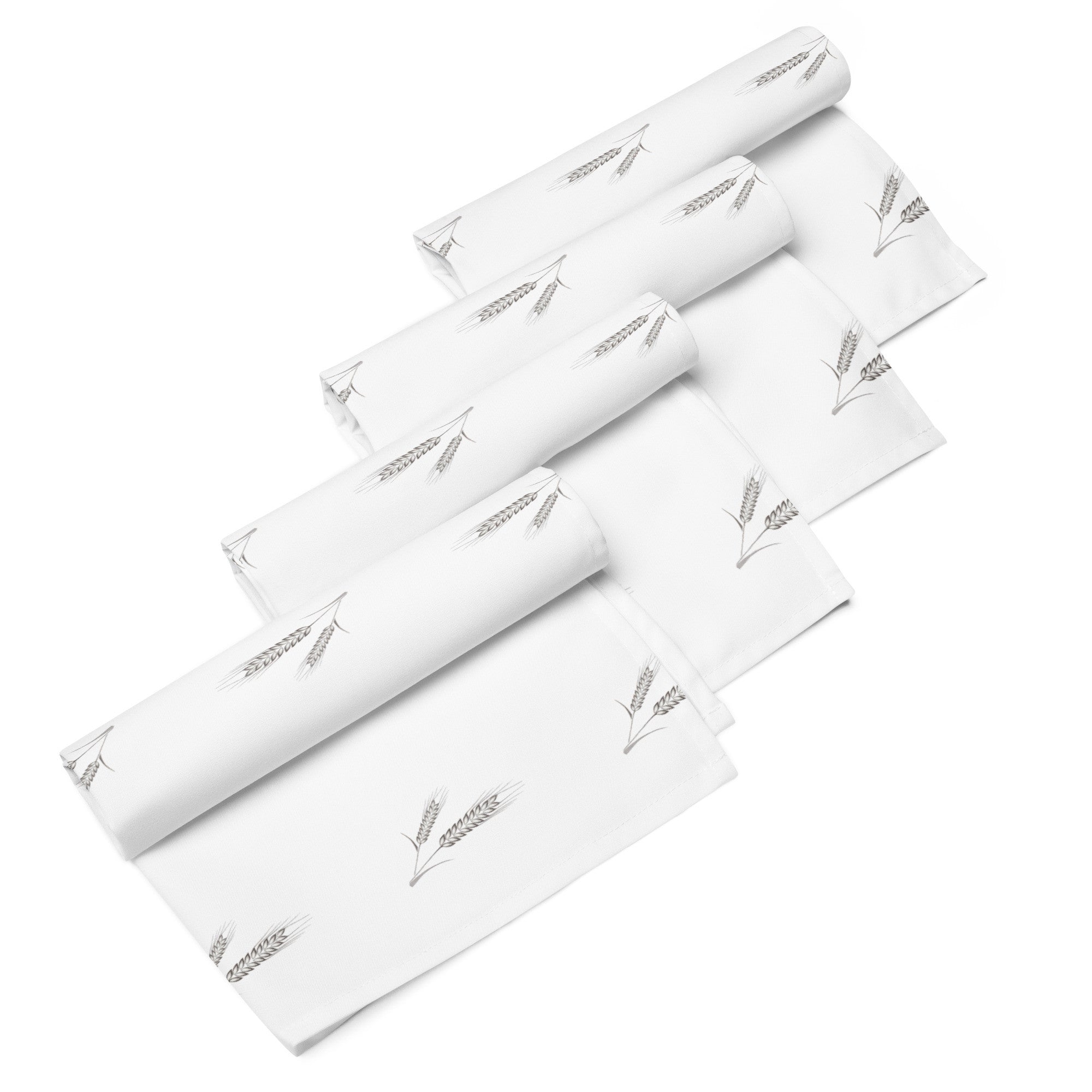 Grano Pattern Cloth Napkin Set - White
