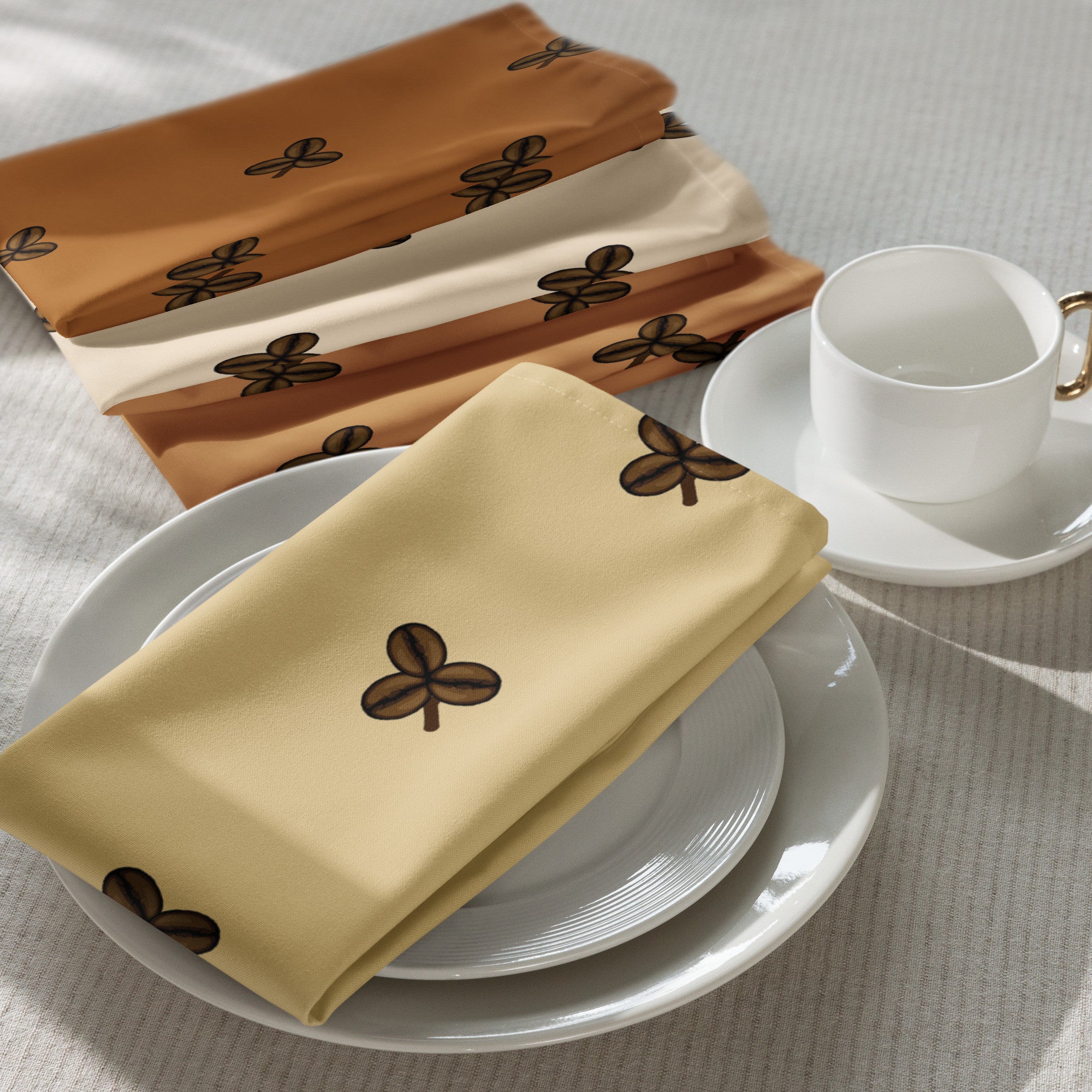 Coffee Clover Pattern Cloth Napkin Set - Variety