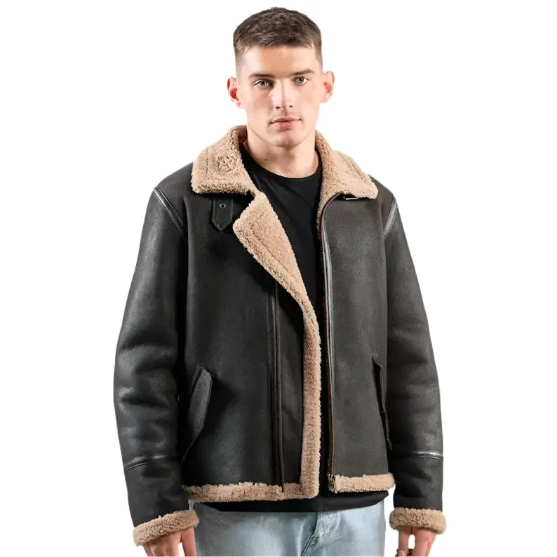 Men’s Brown Sheepskin Pilot Jacket