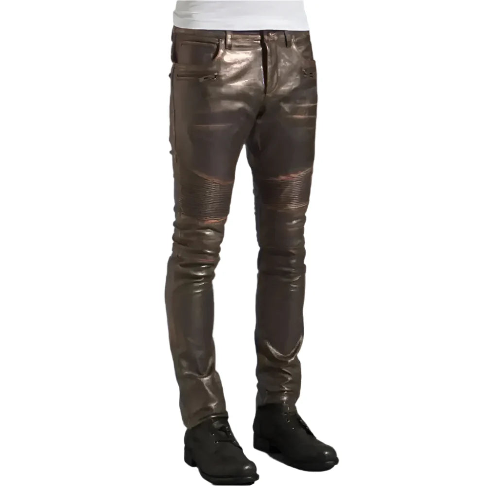 Men's Rogue Dark Brown Leather Pants