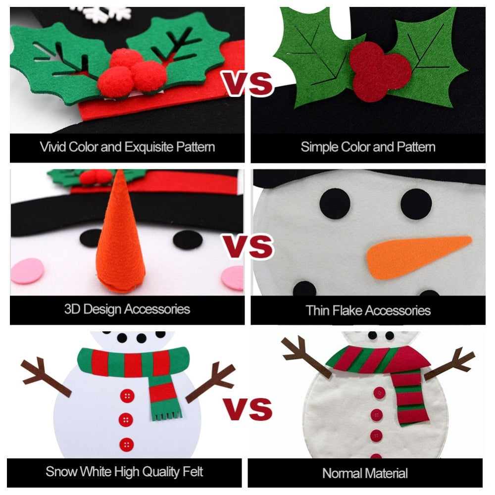 Kids DIY Felt Christmas Tree Snowman Decoration New Year Toys Christmas Gifts for Kids 2018 Christmas Felt Ornaments