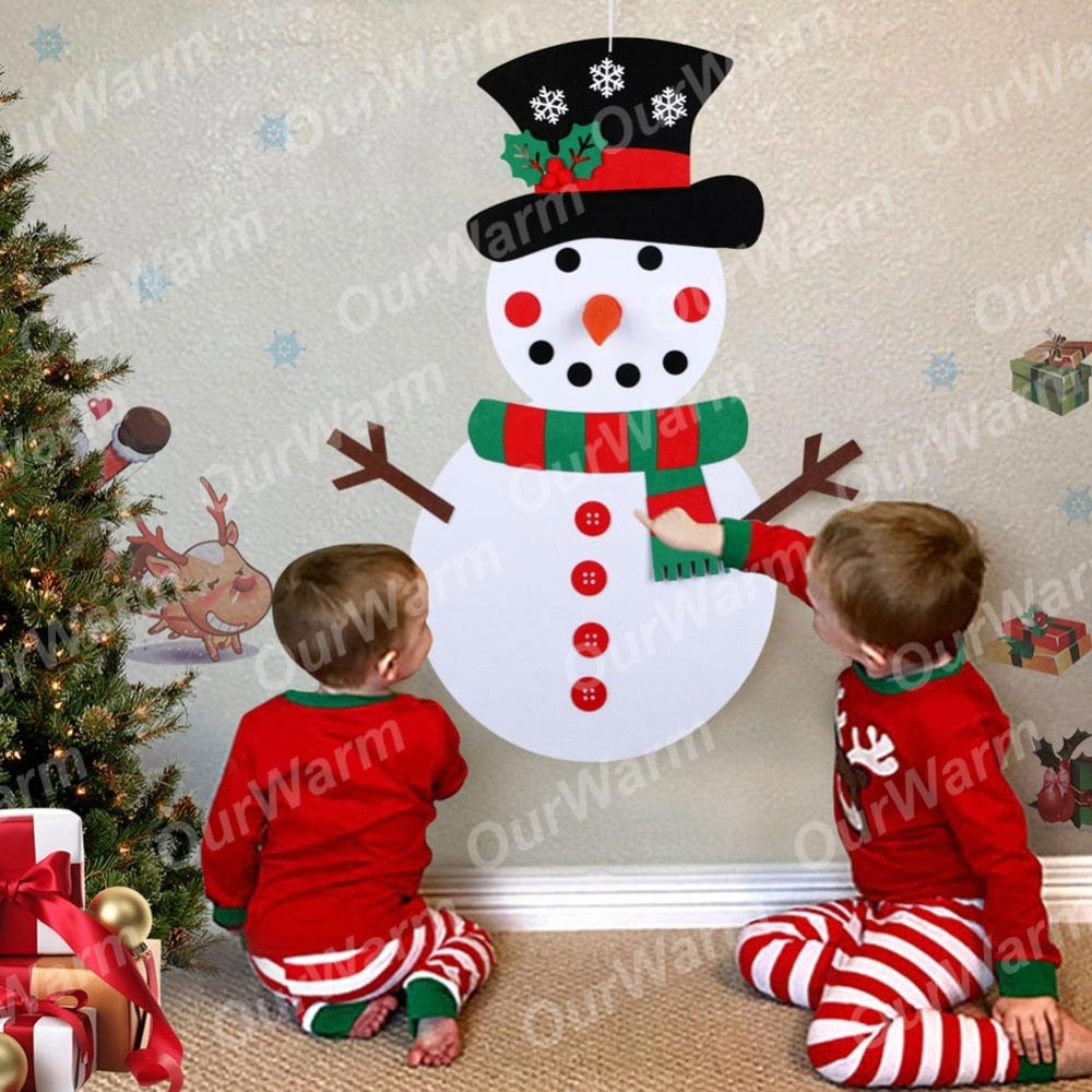 Kids DIY Felt Christmas Tree Snowman Decoration New Year Toys Christmas Gifts for Kids 2018 Christmas Felt Ornaments