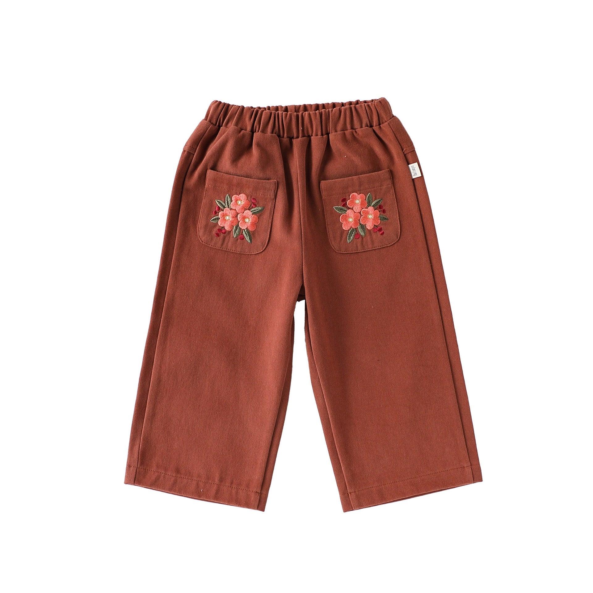Spring and Autumn Baby Kids Solid Color Long Sleeves Cardigan and Flowers Pattern Pants