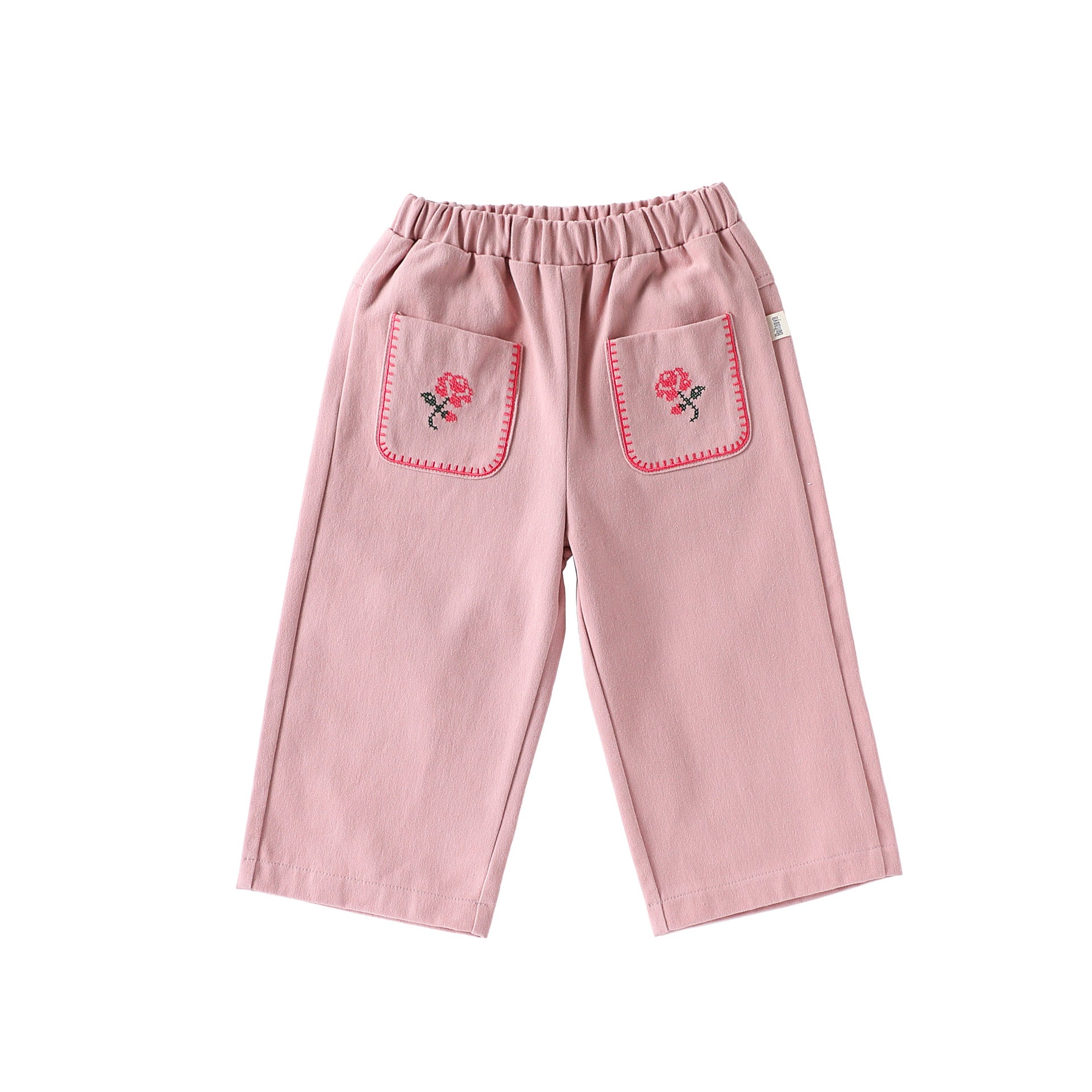 Spring and Autumn Baby Kids Solid Color Long Sleeves Cardigan and Flowers Pattern Pants