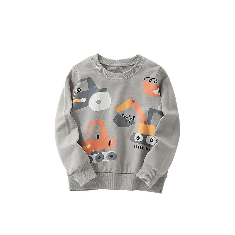 Autumn and Spring Arrival Cartoon Pattern Long Sleeves Pullover for Boys