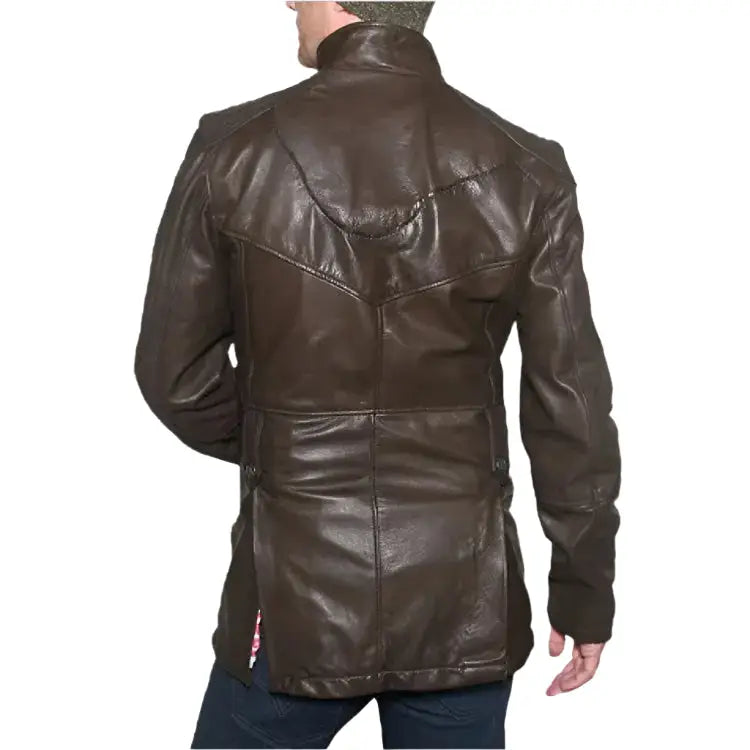 Mens Vintage Brown Leather Blazer